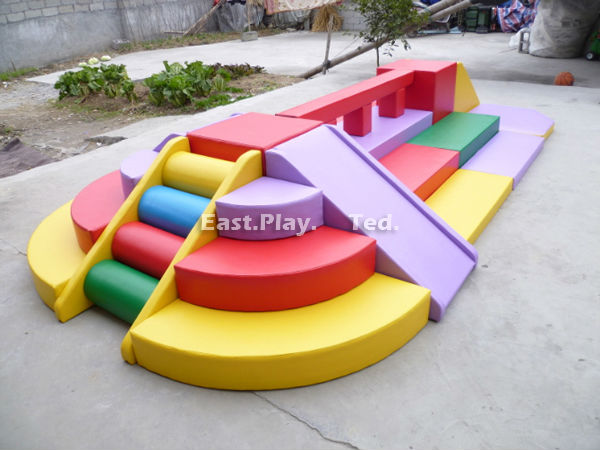 Hand Make Residential Soft Play Sponge , Kids Soft Mat PU Leather Material