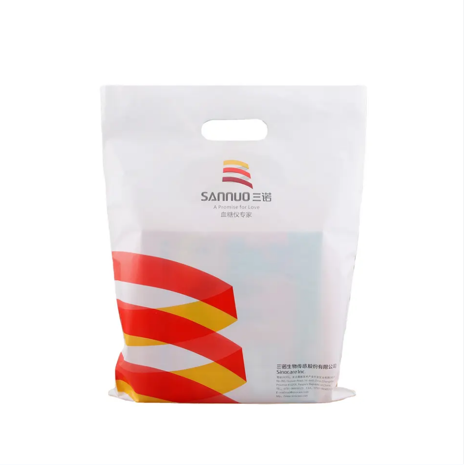 Custom Mylar Die Cut Handle Poly Bags Recyclable Plastic Gift Bag Shopping Bag