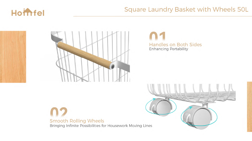 Household Wire Laundry Hamper With Wheels Metal Clothes Hamper 400x419x583mm