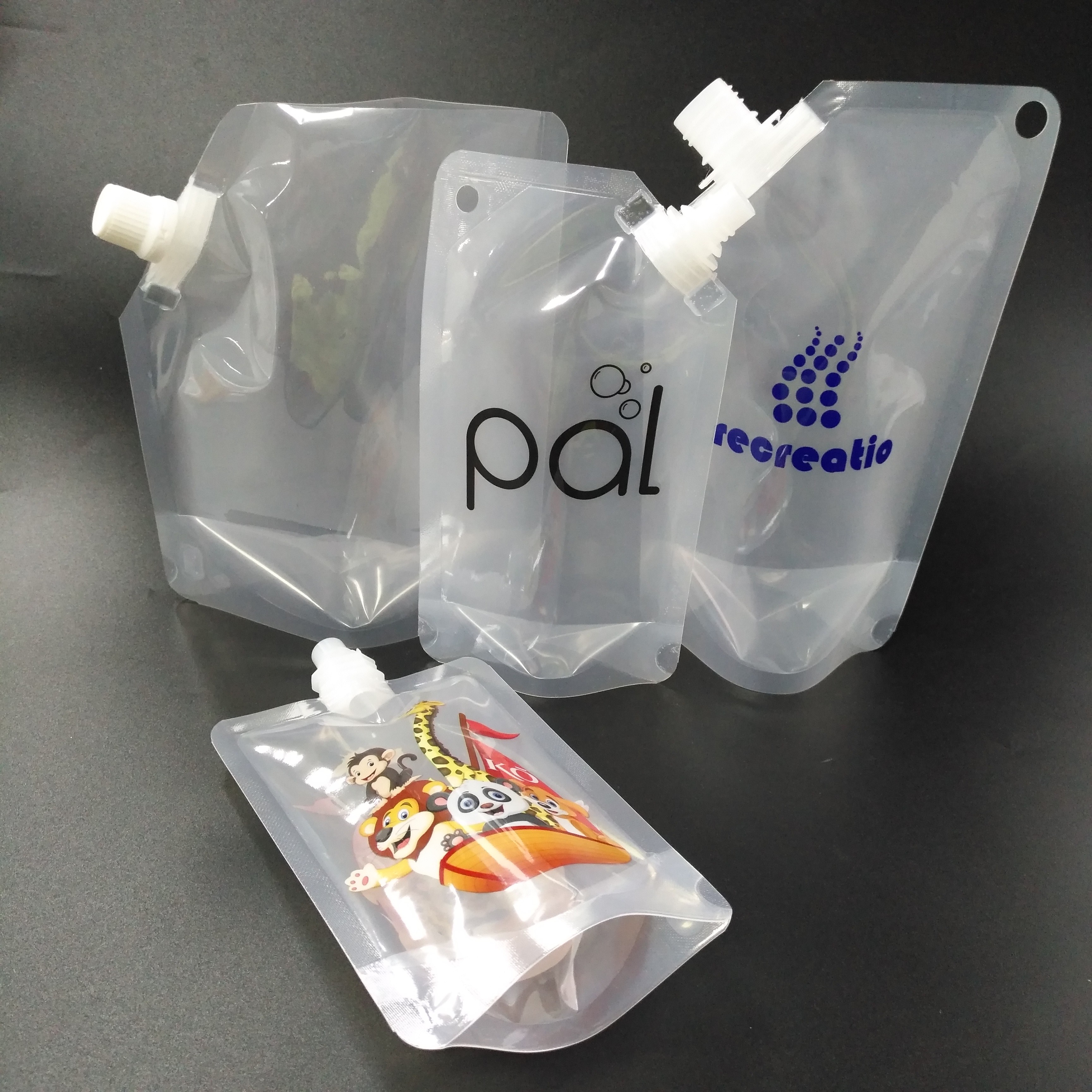Strong Sealing Transparent 1000ml Drink Stand Up Pouches