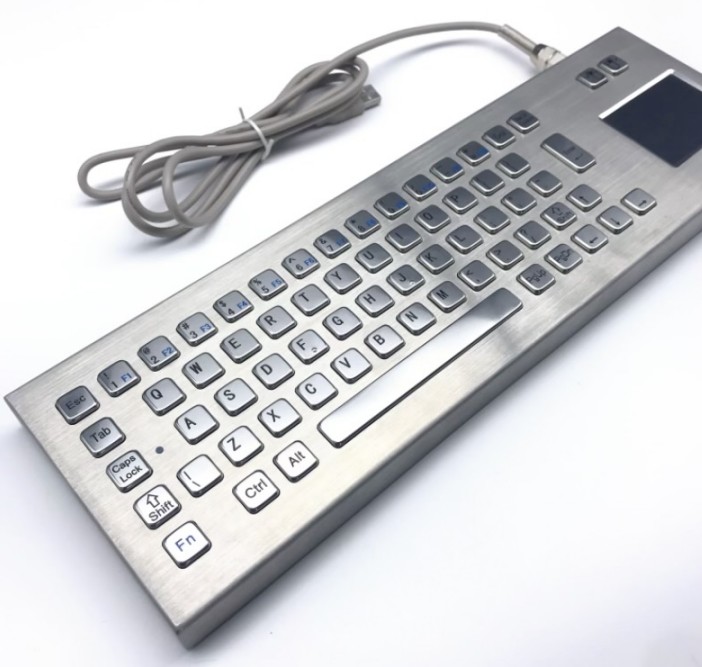 Industrial Stainless Steel Keyboard With Touchpad For PC USB Port Type A Interface