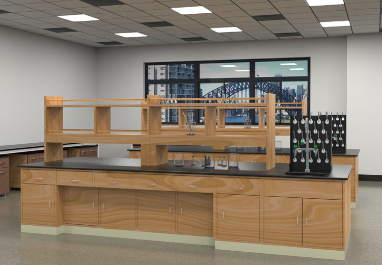School Commercial Laboratory Furniture Type and Commercial Lab Table, Island Lab Bench With Cabinets/