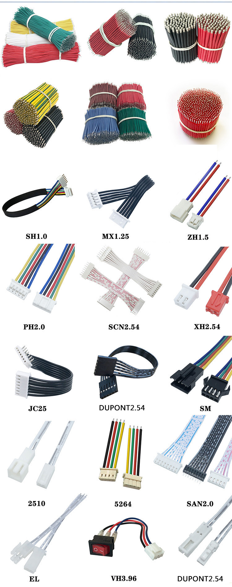 3p 2.54mm pitch dupont cable female jumpers wire harness 1007 22AWG cable 300mm length or custom