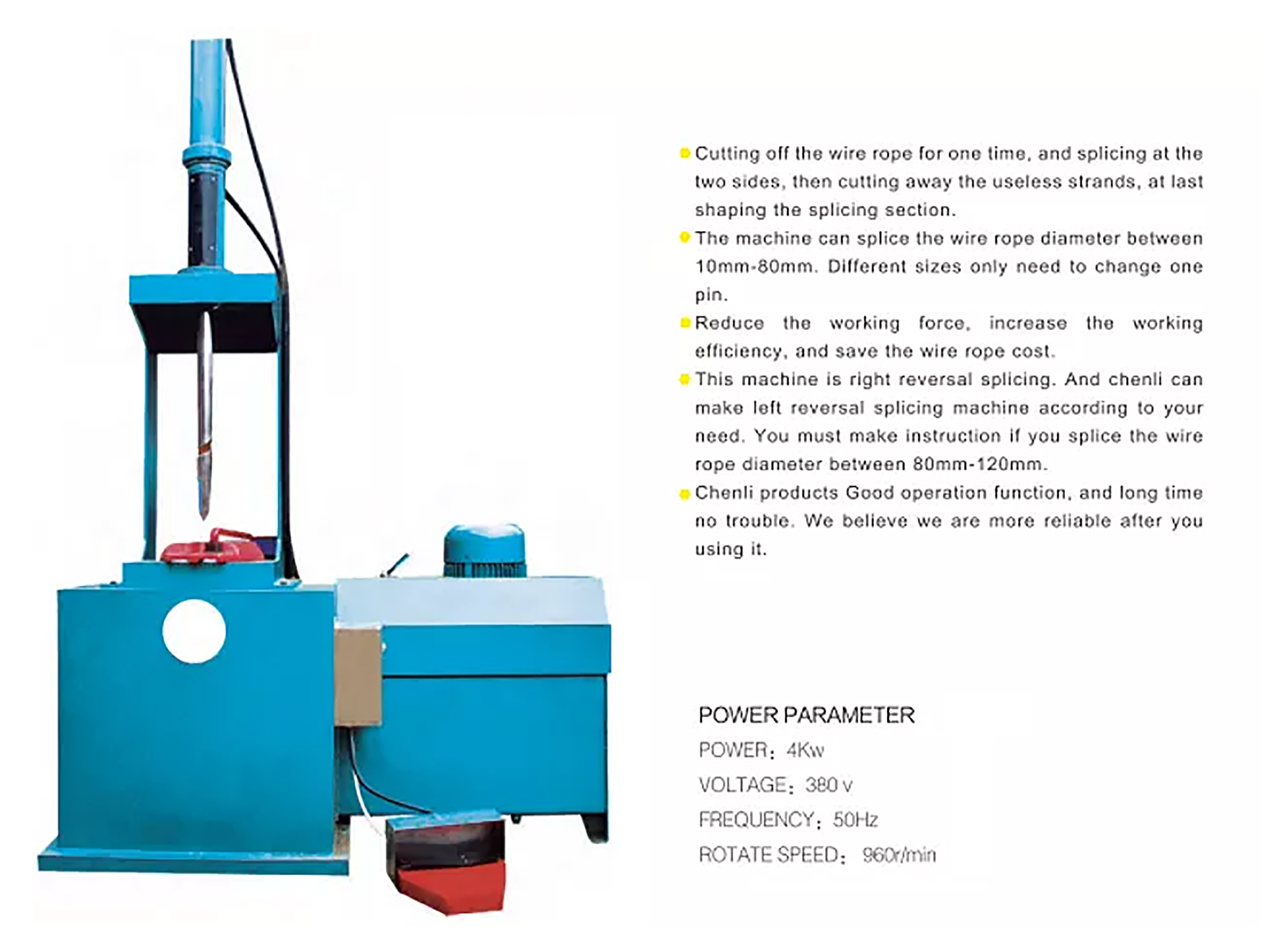 Noiseless Design 960r/min Wire Rope Sling Making Splicing Machine for Heavy Duty Applications