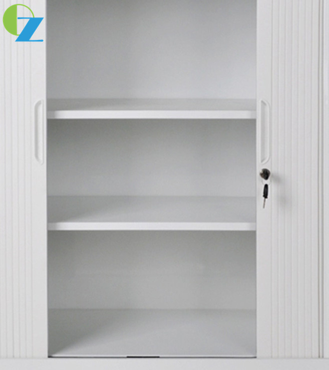 Knocked Down Structure Steel Rehau Tambour Swing Door Cabinet 2 Shelves