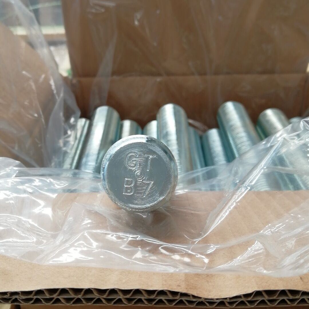 Steel Continuous Flange Fully Threaded Rod Cutting Tap End Stud Bolt Acme B7 3/4 5/8 M4 M5 M6 M8mm M10mm M12 Galvanized