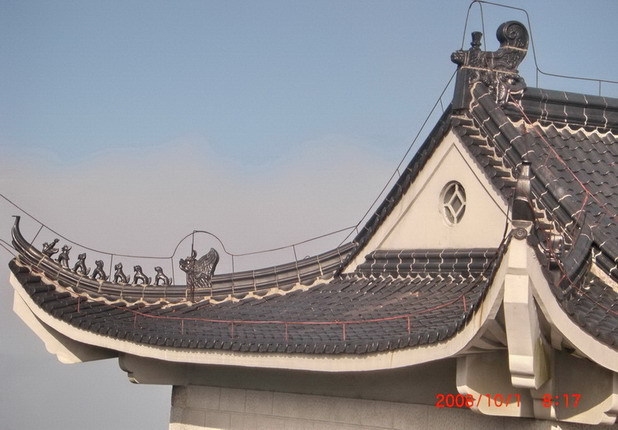 Roofing material black glazed Japanese roof tiles