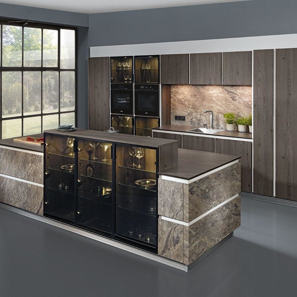 Custom Modern Furniture Kitchen Dining Room Cabinet Wood Veneer Door Panel Kitchen Wall Cabinet