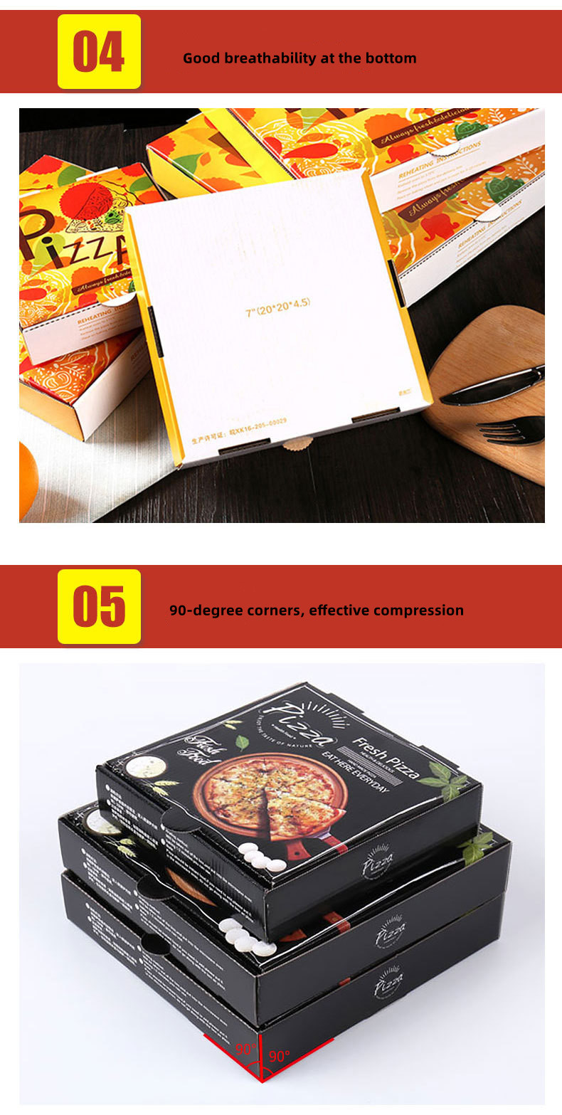 Eco Friendly Paperboard Rigid 10 Inch Pizza Boxes Flatbread ODM