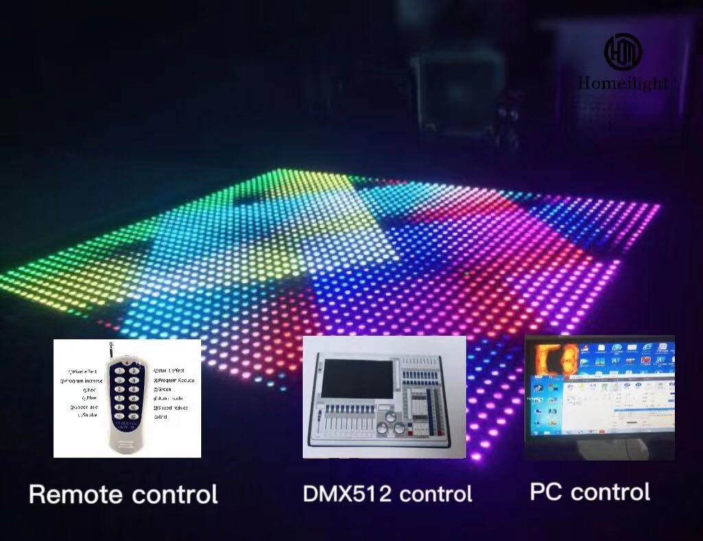 Colorful LED Video Dance Floor Tiles for Stage Disco DJ KTV Night Event IP55 60*60*6cm
