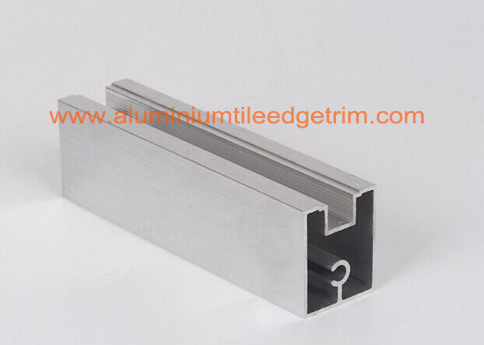 Brushed Aluminum Extrusion Profiles , Extruded Aluminium Sections For Wardrobe Doors
