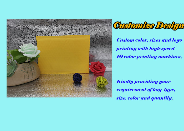 Yellow Kraft Paper Padded Envelope Bag , Wrap Bubble Mailers Bags