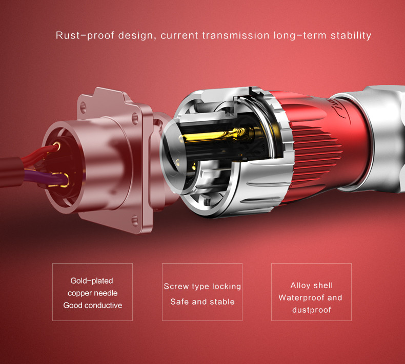 Certificated IP65/IP67 2Pin Metal Bayonet Underwater Circular Connector