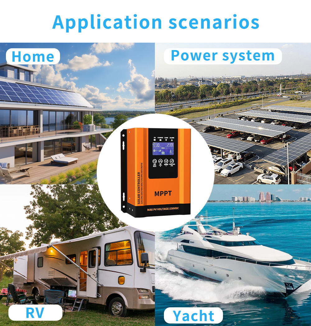 60A 12V 24V 36V 48V 60V 72V 84V 96V MPPT Solar Charge Battery Charger Controller with IP 21 Protection Level