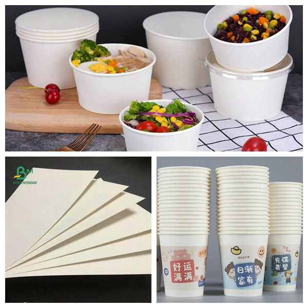 Food Grade  260 + 15PE Coated White Cupstock Paper Board For Coffee Cup