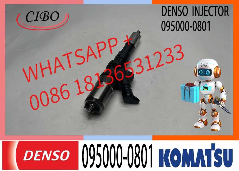 High Quality Diesel Fuel Injector 095000-0801 6156113100 6156-11-3100 For Komatsu PC450-7 WA470-5