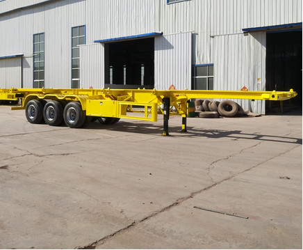 12.5m 3 Axles 40FT Second Hand Semi Trailers Low Flatbed Semi Trailer ISO Certification