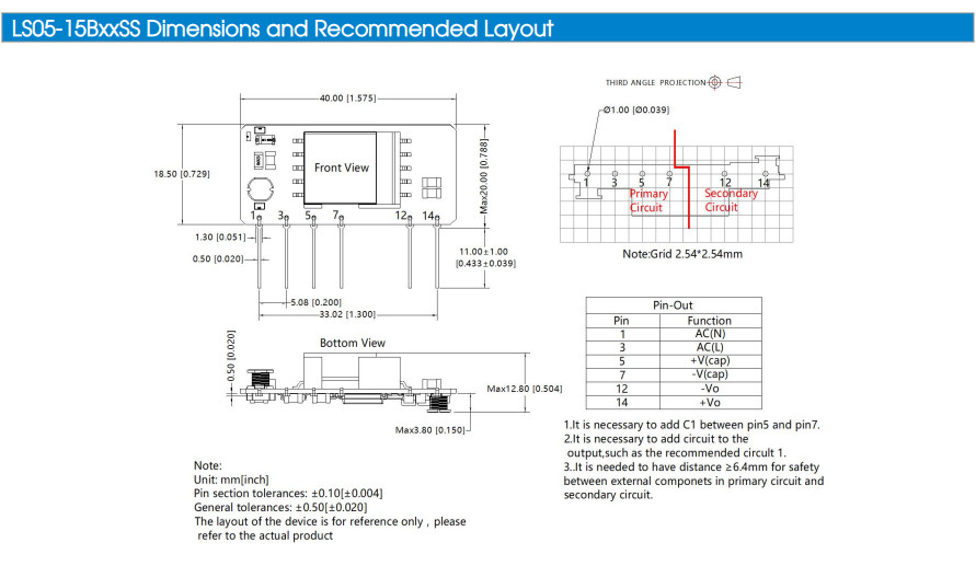 LS05-15B05SS LS05 5W Power AC DC Converter Power module power supply Electronics Components