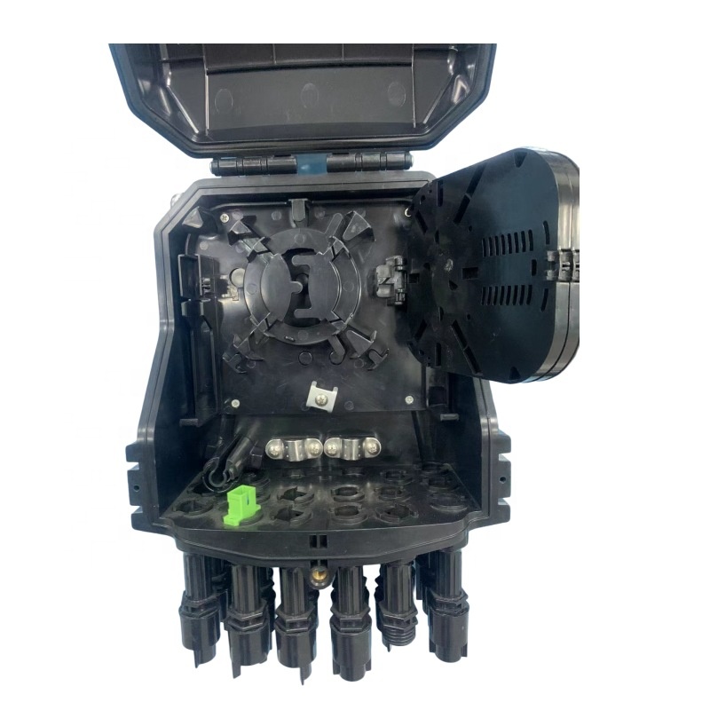 Black Septic Distribution Box for FTTH 1x8 1x16 Pole or Wall Mounted SC Optical Fiber