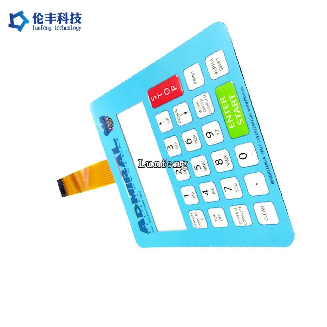 Tactile Two Tails Waterproof Membrane Switch , LCD Window Membrane Touch Switch