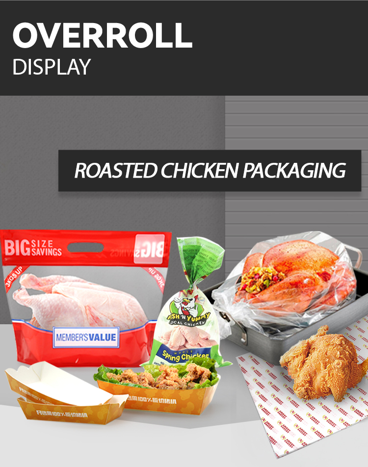 Take Out Food Transparent Roast Chicken Packaging Heat Resistance nylon pouch with zipper