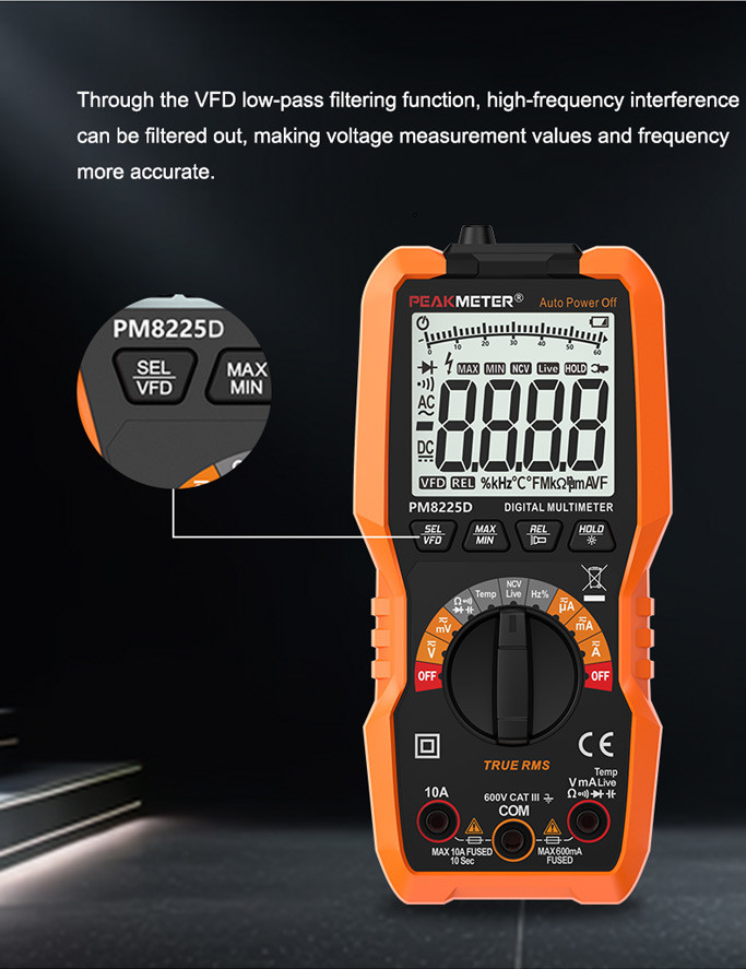Handheld Digital Multimeter REL VFD Measurement AC DC Voltmeter MAX MIN Value Electric Instrument