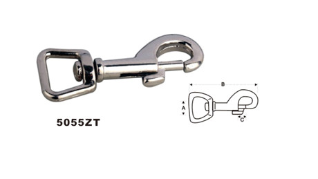 Zinc alloy diecast nickel plated square swivel eye bolt snap hook