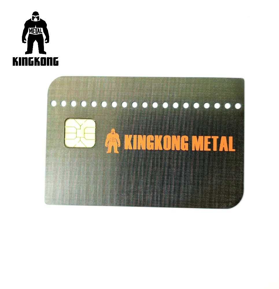 Credit Metallic Finish Business Cards Include SLE4428 Big Contact Chip Stainless Steel