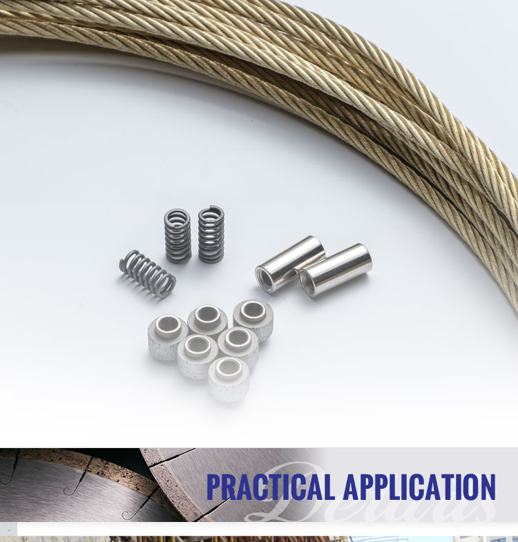 Diamond Wire Saw Reinforced Concrete Cutting Rope 11.5mm Rubber Spring Wire with Support