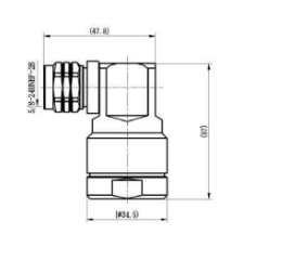 N Male Right Angle Rf Coaxial Connector For 7/8" Coaxial Feeder Cable