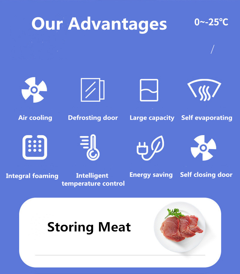 Multiclimate Vertical Glass Door Freezer , 750W 3 Door Merchandiser Refrigerator