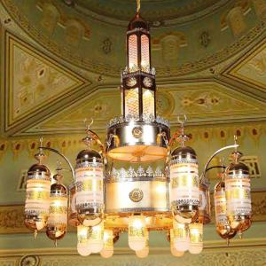 China Custom Design Mosque Crystal Glass Project Lighting Stainless Steel Mosque Chandelier(WH-DC-52) on sale