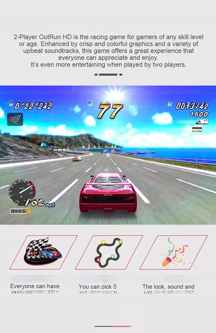 3D 32 Inch Outrun Arcade Machine Electronic Car Driving Arcade Game Enjoyable