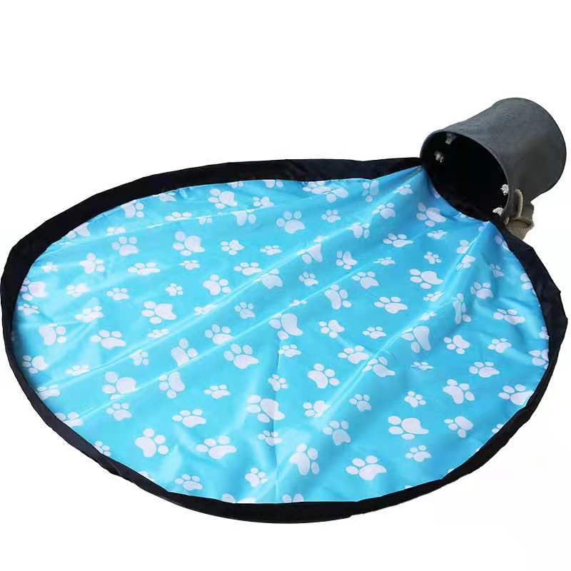 Toy Storage Bag with large play mat Kids Organizer Baskets with removable play mat Indoor & Outdoor toy Quick Collapsible Bin