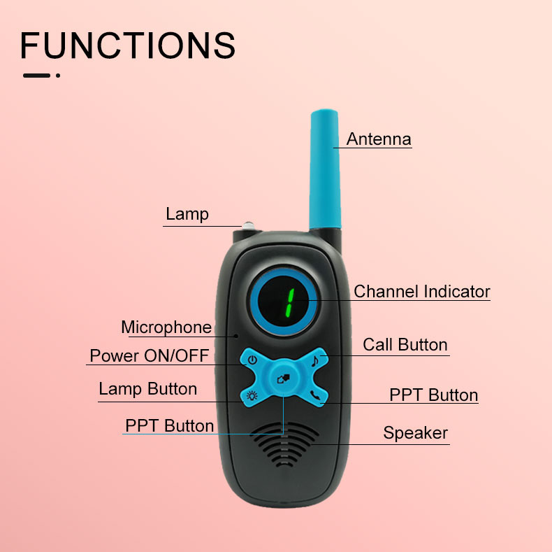3 Channels ABS 470MHz 5KM 0.5w portable walkie talkie