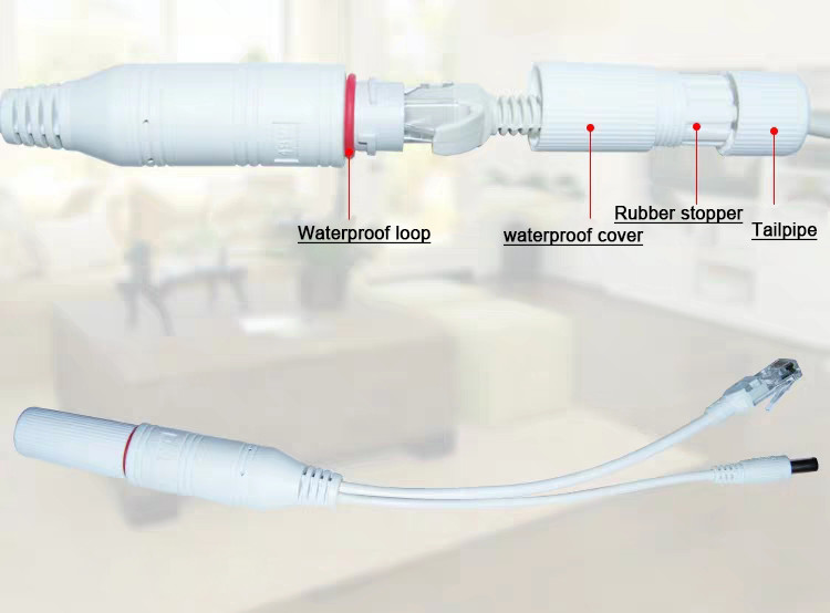 Mini Waterproof PoE Splitter 10/100M 48V to 12V for POE switch and IP Cameras