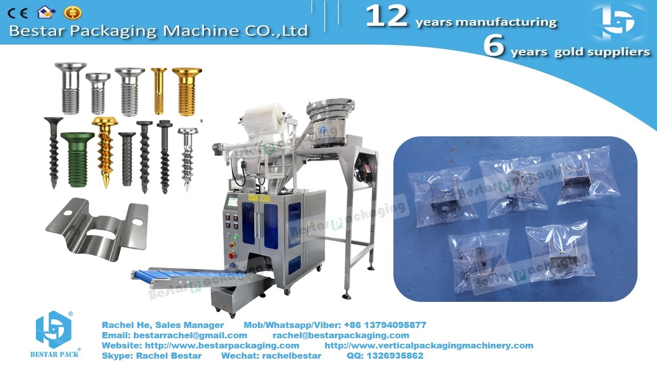 Automatic packaging machine for hardware fittings with counting function