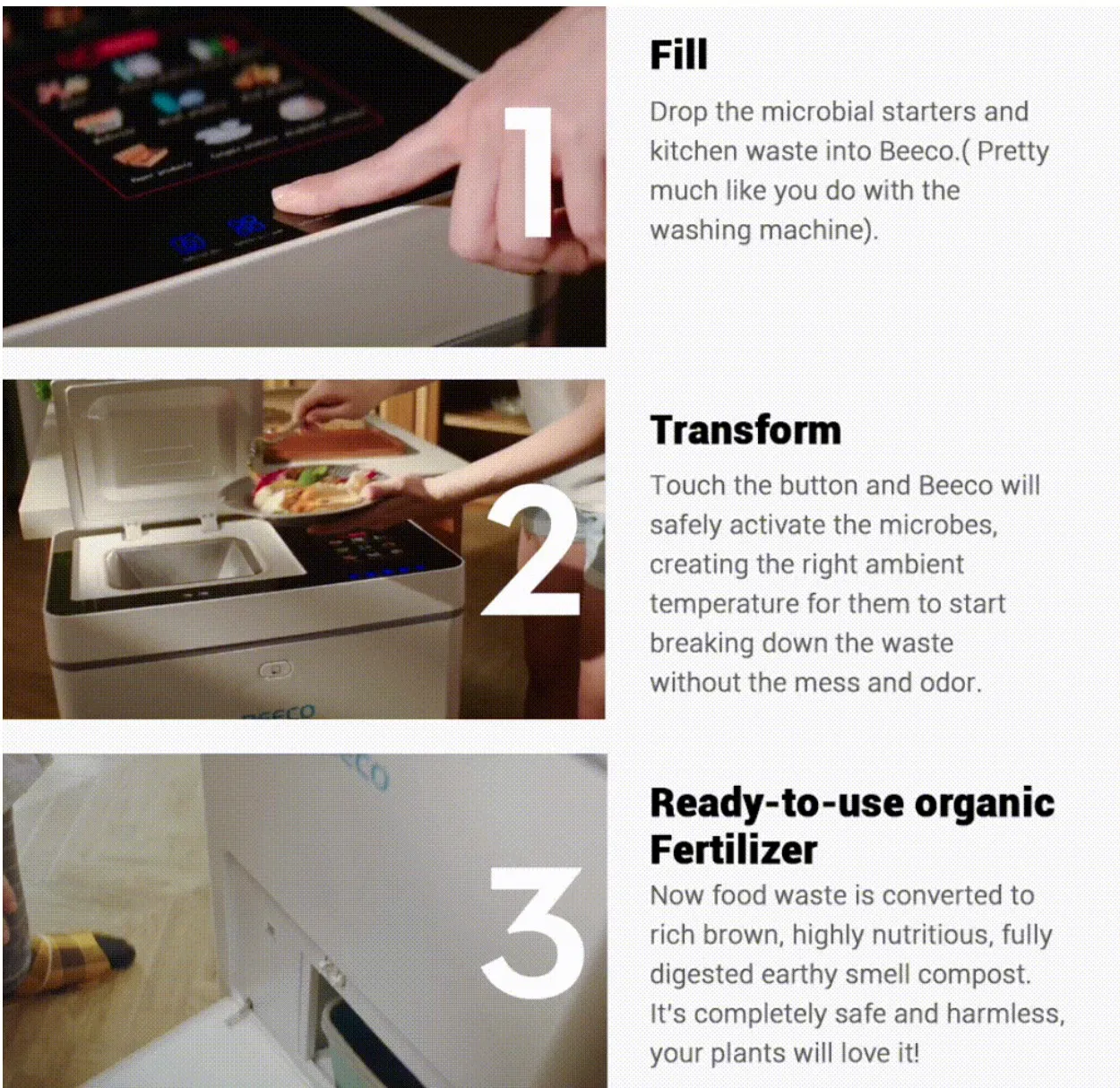 Smart Energy Saving Electric Countertop Compost Bin Kitchen Composter Machine