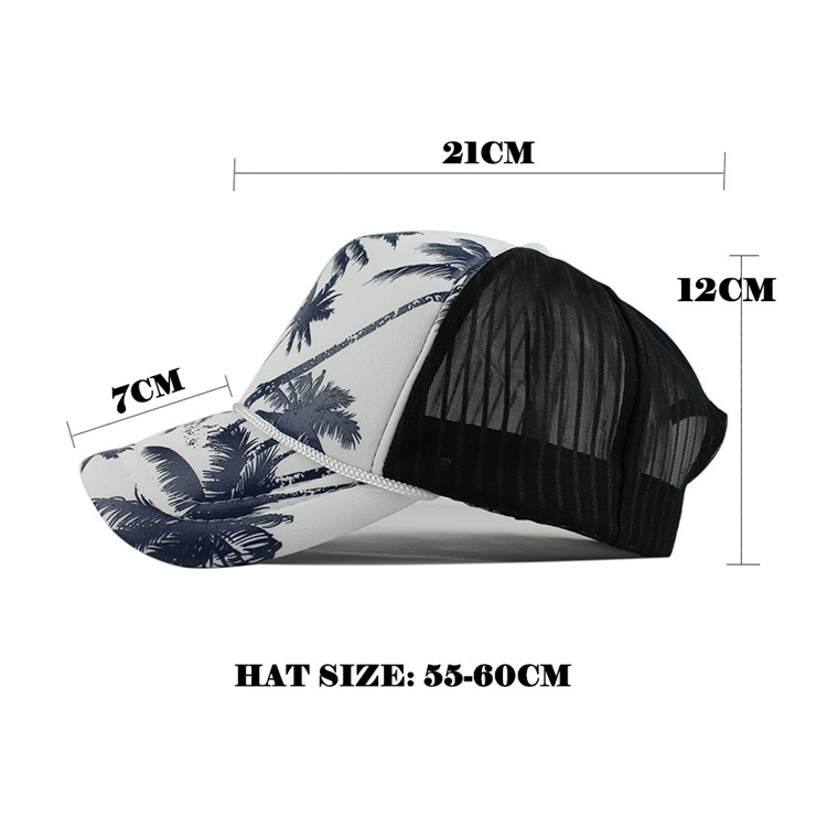 Sublimation Custom 5 Panel Trucker Cap Adults Size Adjustable Style Mesh Hat