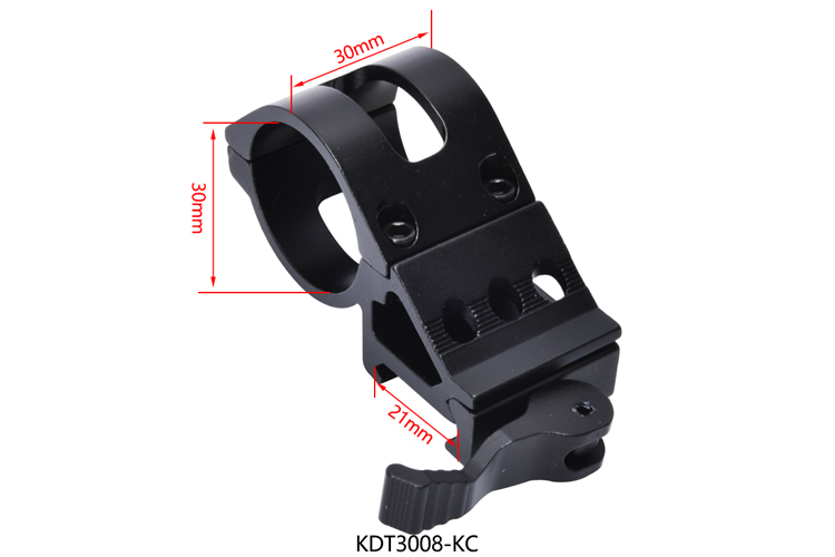 Quick Detachable Scope Mount 30mm Offset Ring for 21mm Side Mount in Matte Black