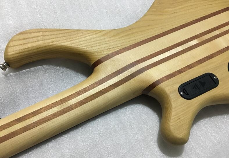 professional active electric bass guitar neck through body bass guitar with mahogany body 24 tone positon