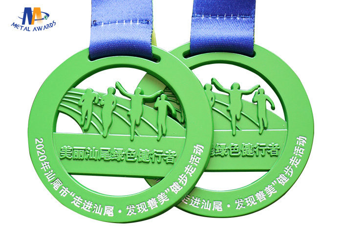 Spay Green Zinc Alloy 65*4MM Walking Stock Medals