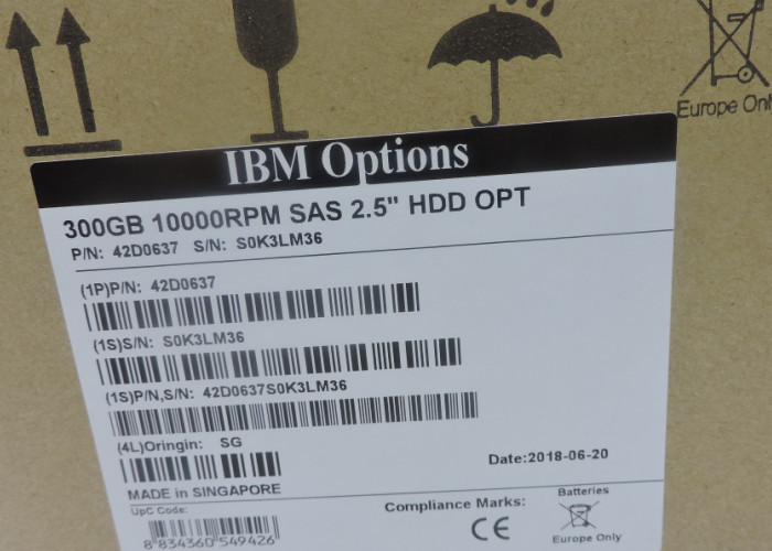 IBM Hard Disk 6GB SAS FRU 42D0638 300GB 42D0641 300G 10K 1 year warranty