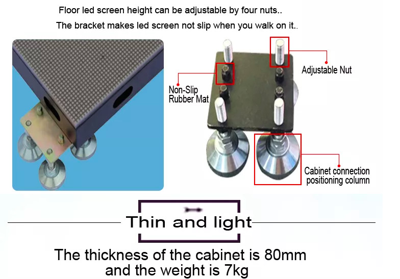 HD Interactive Lighted Floor Panels Led Display Tiles P3.9 Indoor Fixed Installation