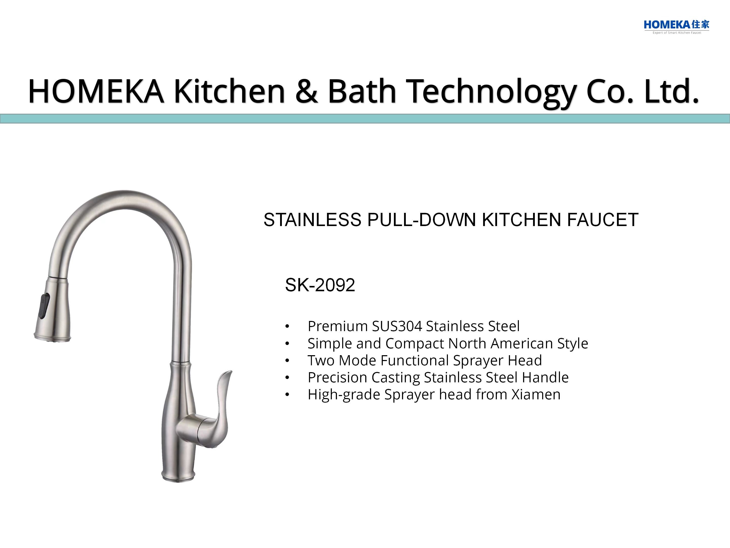 ODM Stainless Steel Pull Out Kitchen Tap Gooseneck Spout Sink Faucet