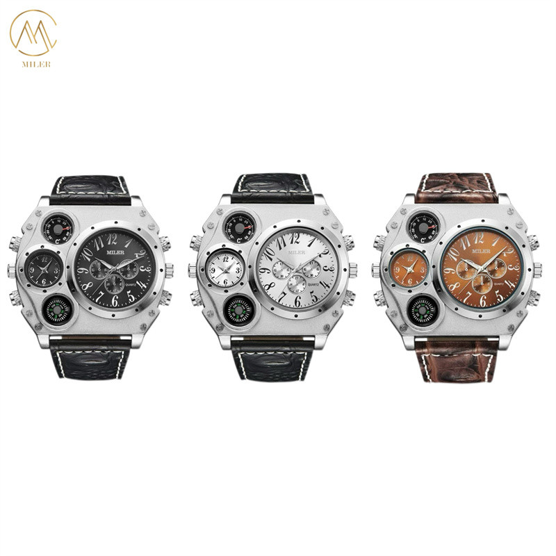 Miler777 Top Brands Men Quartz Watch Luxury Unique Design Multifunction Movement Watch