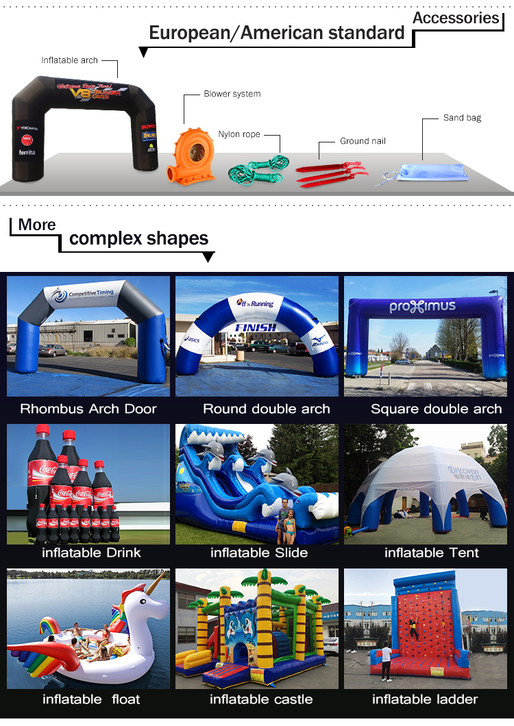 Outdoor Entrance Arch Inflatable Race Start Finish Line Inflatable Arch for Advertising Event
