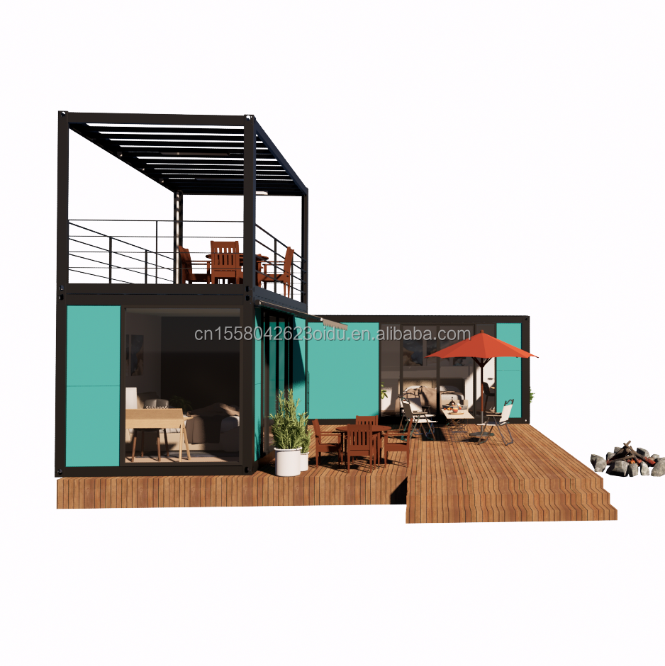 Hotel Container House with Galvanized Steel Square Tubes Main Structure and 2 or 3 Bedrooms