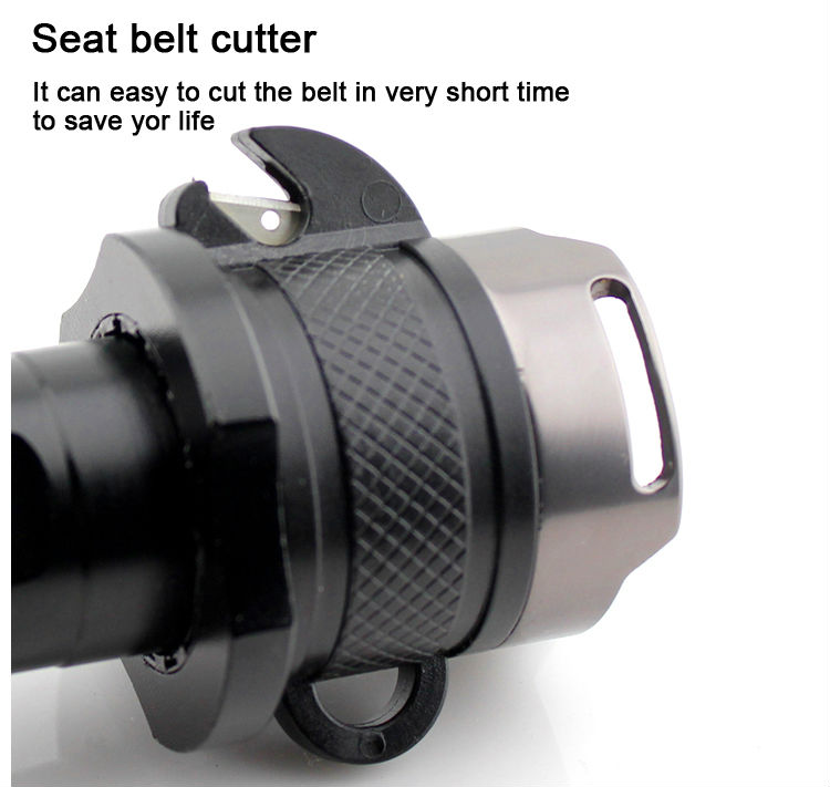 Y70 High bright rechargeable diving flashlight with lifesaving hammer and seat belt cutter