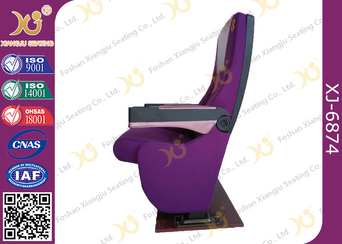 Folding Lecture Hall Armrest Theatre Room Chairs With Drink Hold For Cinema